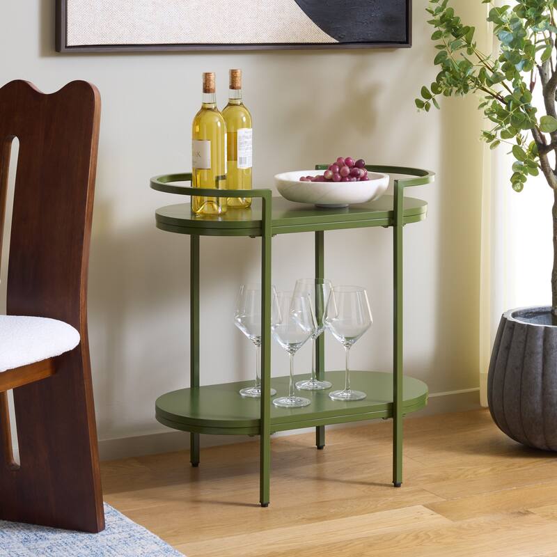 SAFAVIEH Home Inessa 2 Tier Bar Cart - 26"W x 14"D x 26"H