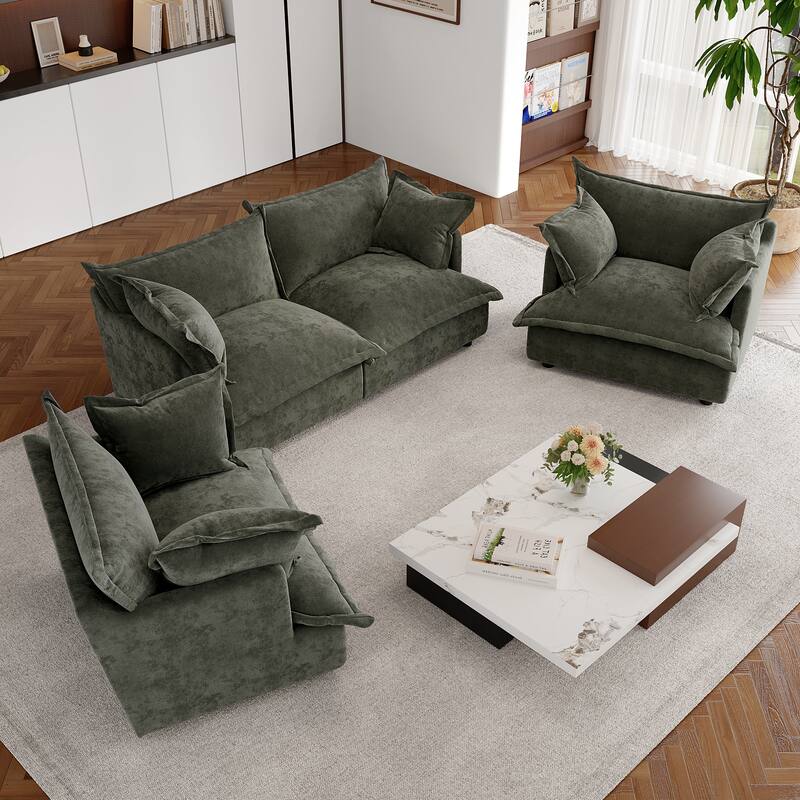 Double Layer Cushion Comfy Cloud Modular Sectional Sofa Set