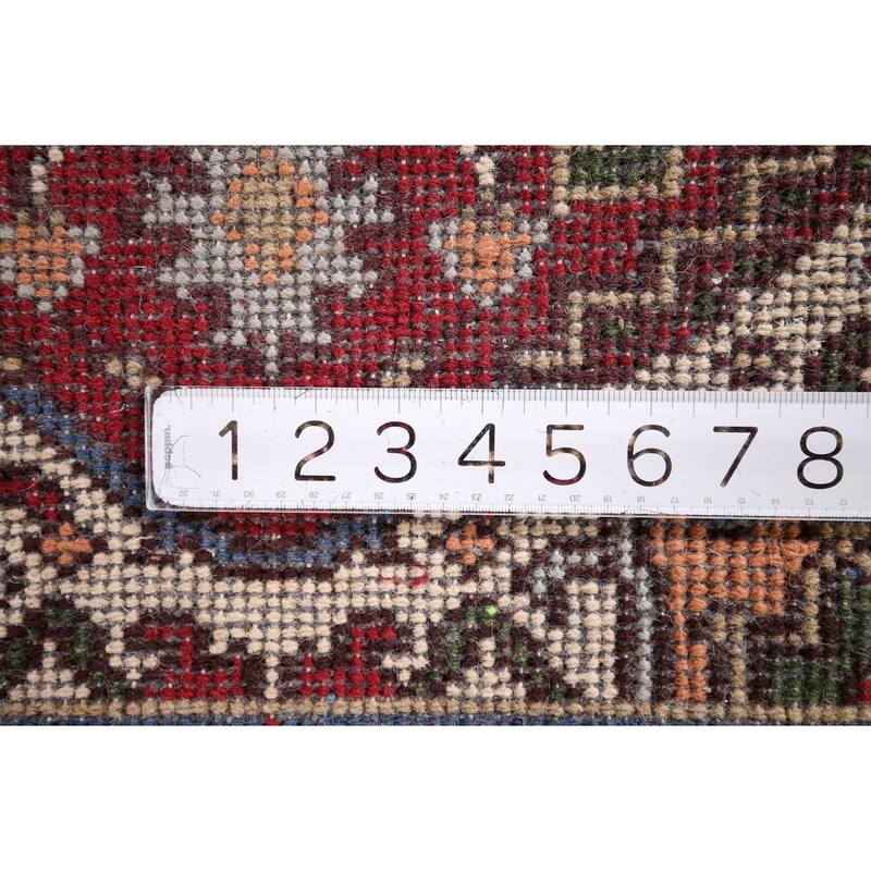 Red Heriz Serapi Indian Accent Rug Hand-Knotted Wool Carpet - 2'0" x 3'0"