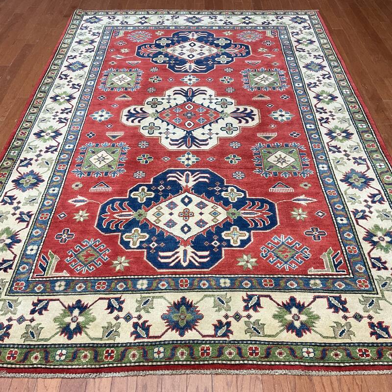 HERAT ORIENTAL Handmade Kazak Wool Rug - 6'3" x 9'5"