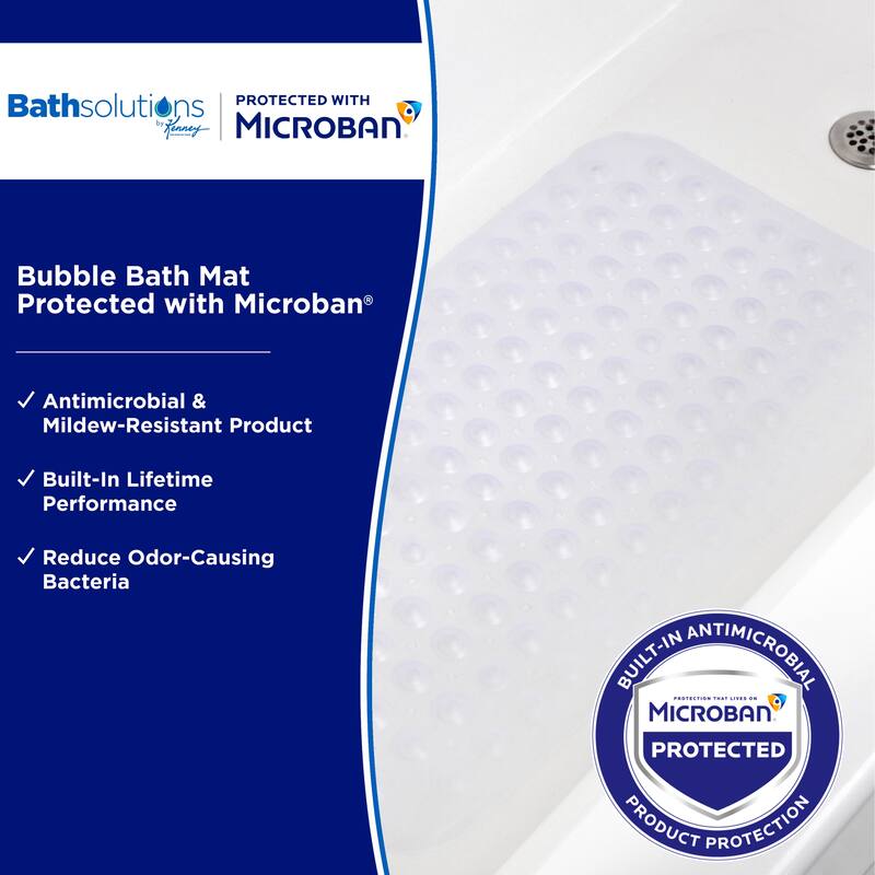 Kenney Microban Protected Bubble Bath Mat, 26.75" L x 14.5" W