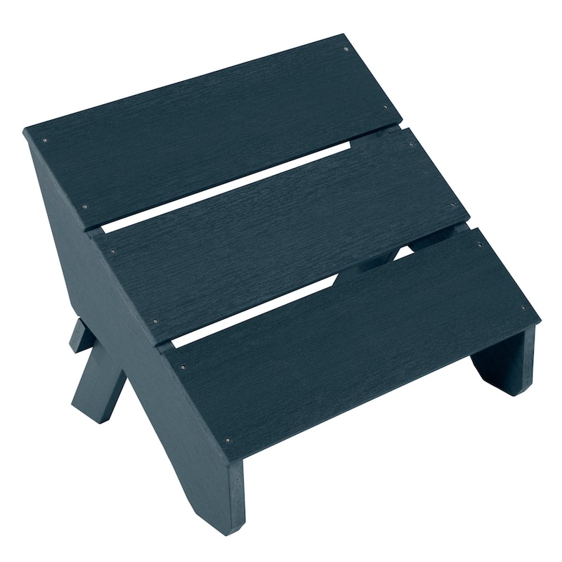 Modern Folding Ottoman - Federal Blue