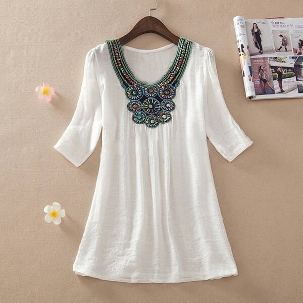 Shop Summer Women S Clothing Size Plus The National Wind Blouses