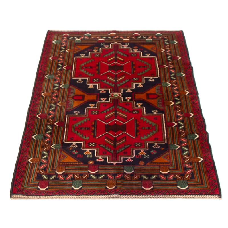 Teimani Red Rug 3'10" x 6'7" - 3'10 x 6'7