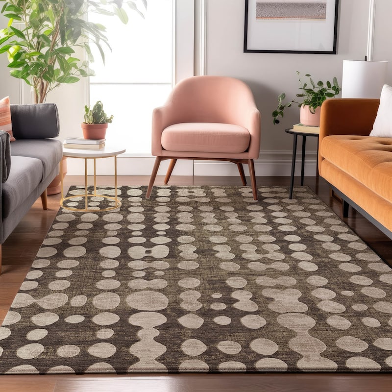 Premium Washable Super Soft Modern Connect Mayfield Rug - Brown - 3' x 5'