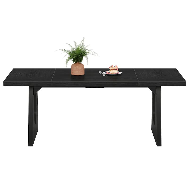 Large Dining Table Wood Oak Rectangular Farmhouse Center Kitchen