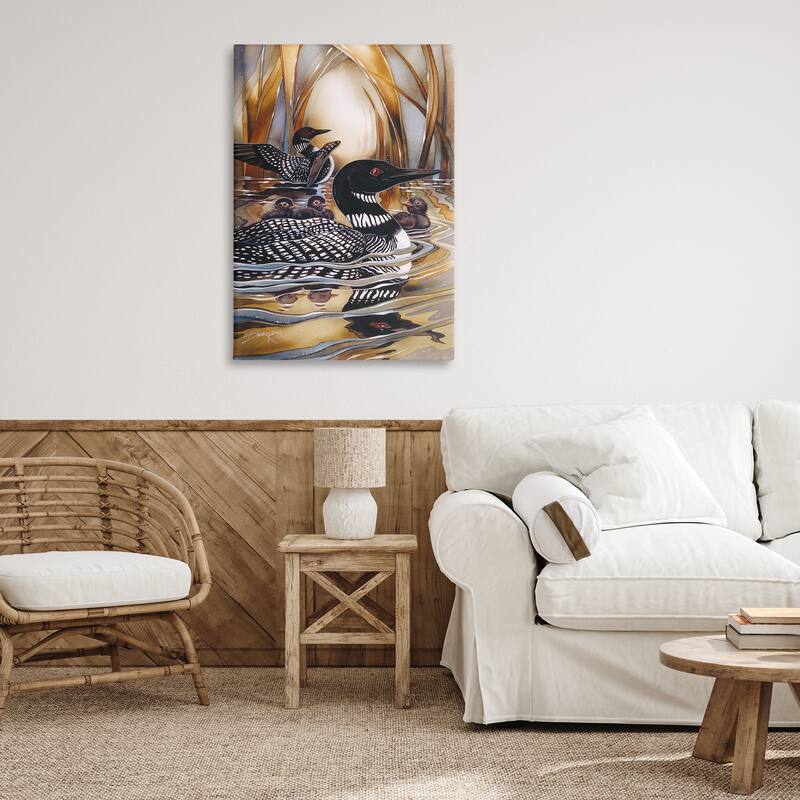 Stupell Loon Family Among Pond Ripples Canvas Wall Art Design By Jody Bergsma