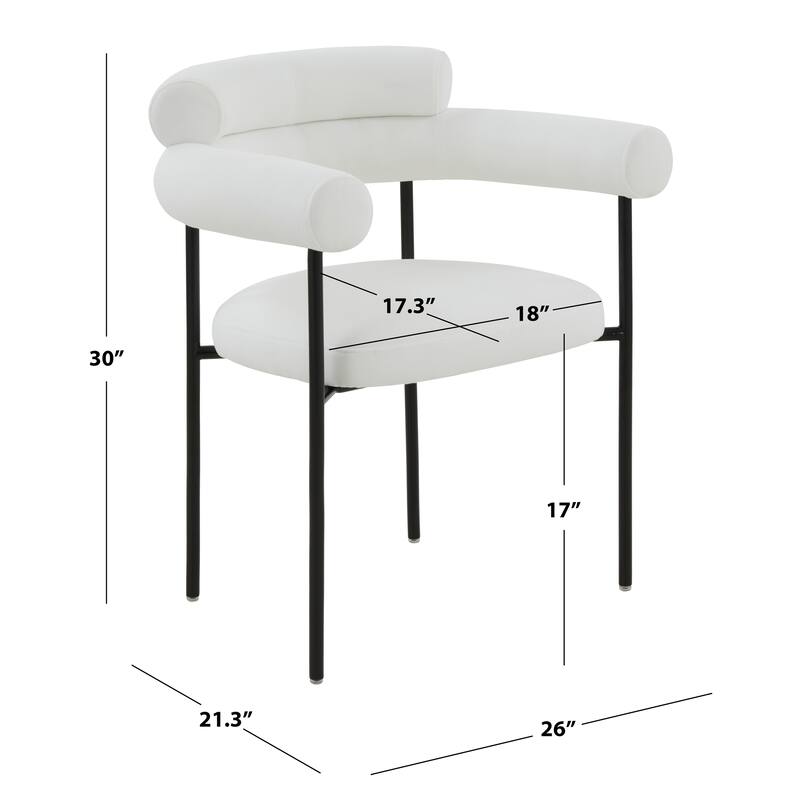 SAFAVIEH Couture Frouwe Curved Back Dining Chair (Fully Assembled) - 26Wx21Dx30H