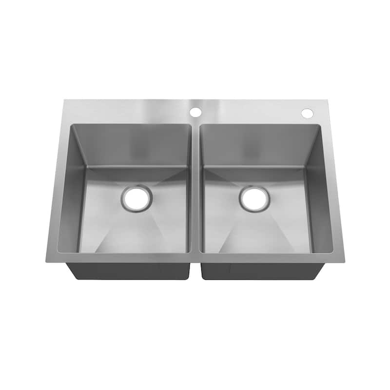 Sinber Drop in Double Bowl 304 Stainless Steel Kitchen Sink