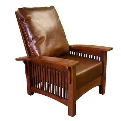 Preorder Craftsman / Mission Leather And Oak Morris Chair