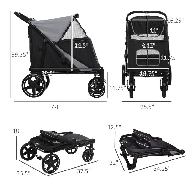 One-Click Foldable Doggy Stroller