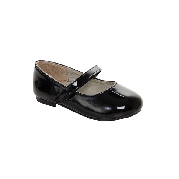 girls black patent shoes