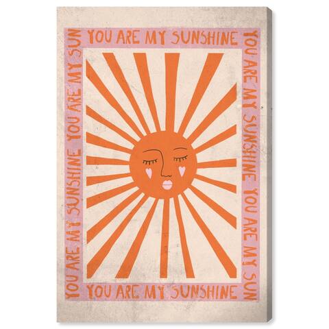 "My Raylight Sunshine", Contemporary Loving Sunshine Inspiration Modern Pink Canvas Wall Art Print for Bedroom