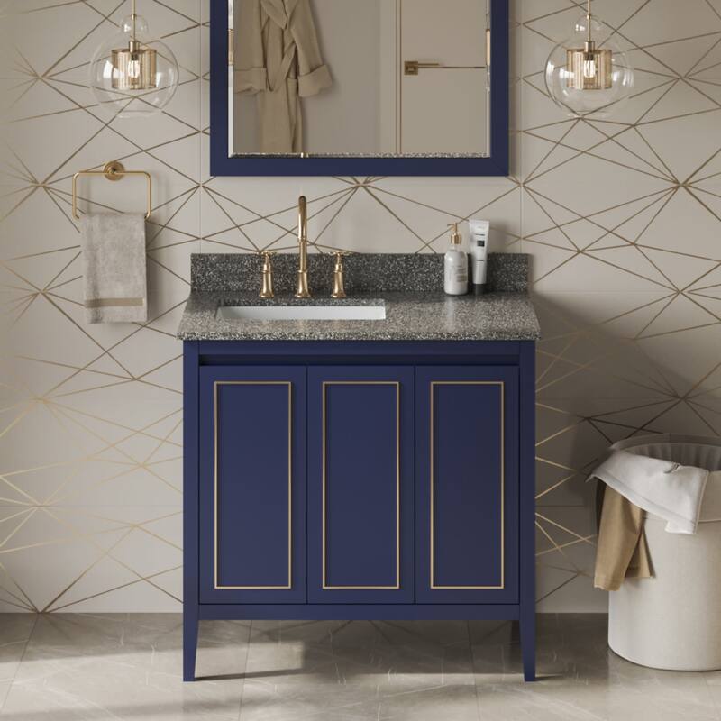 Jeffrey Alexander VKITPER36R-MARBLE Percival II 36" Free Standing - Hale Blue / Boulder - Painted