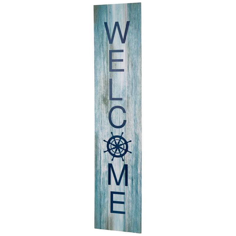 35.75" Weathered Coastal "Welcome" Wall Sign