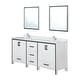 preview thumbnail 13 of 23, Ziva 72 in W x 22 in D White Double Bath Vanity, White Quartz Top, Faucet Set and 30 in Mirrors