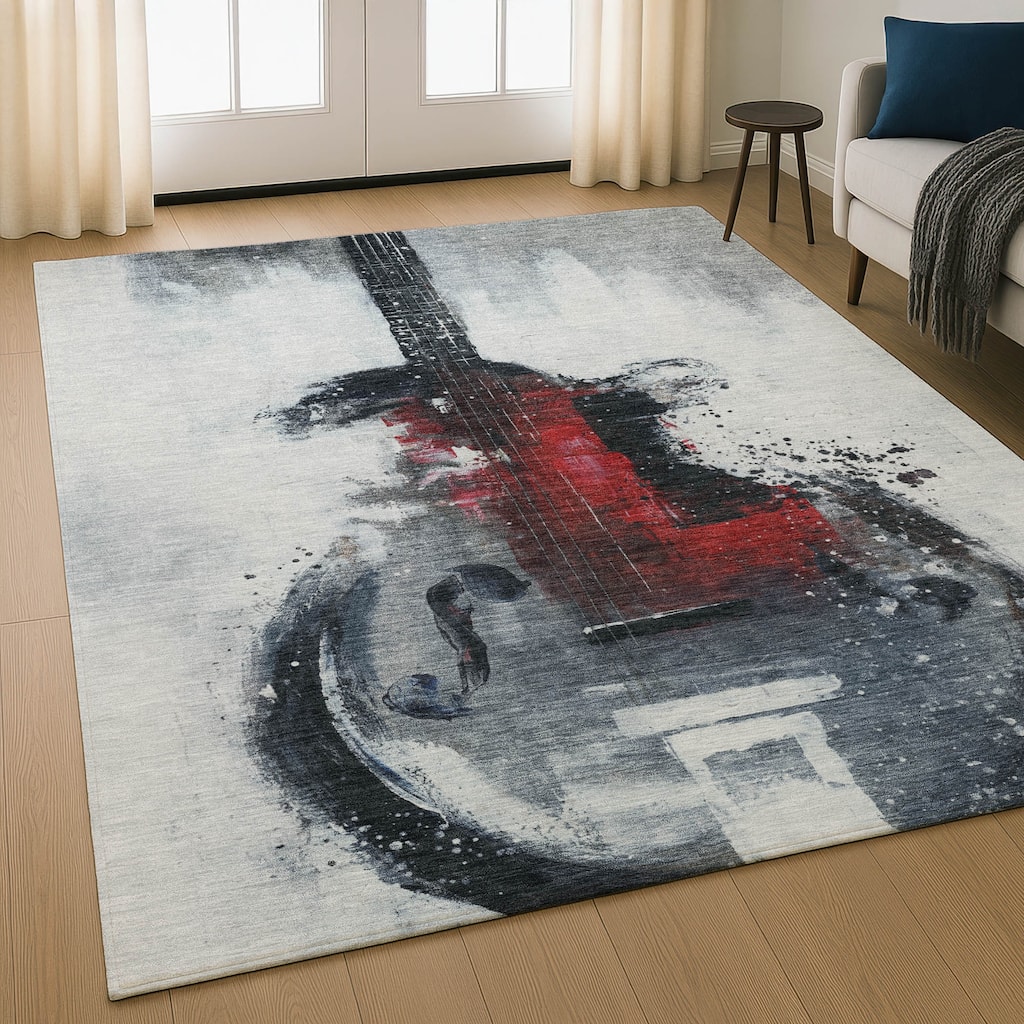 Premium Washable Super Soft Modern Guitar Mayfield Rug