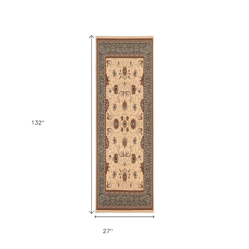 HomeRoots Oriental Traditional Runner Area Rug - 132 in. x 27 in. x 0.35 in.
