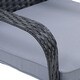 preview thumbnail 4 of 3, CorLiving Parksville Rectangle Patio Dining Set with Stackable Chairs - Black Finish/Ash Grey Cushions 7pc