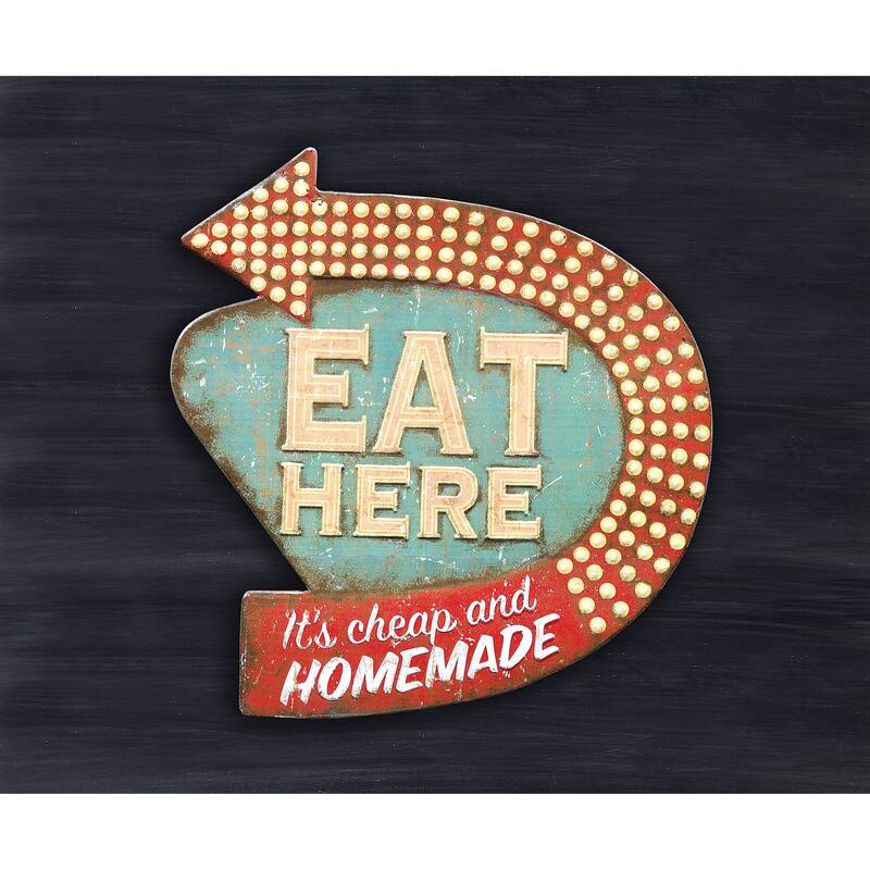 Tin "Eat Here" Retro Wall Decor