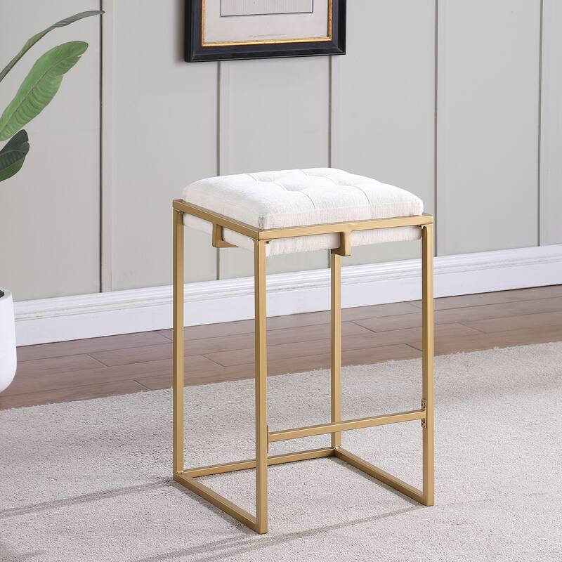 Square Cushion Chenille Fabric Barstool,Dining Chair (set of 2)