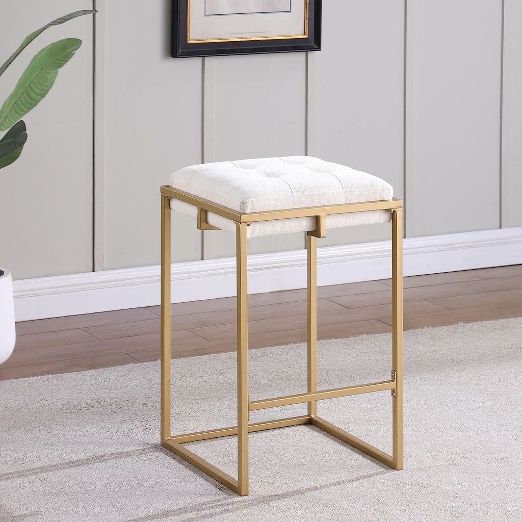 Square Cushion Chenille Fabric Barstool,Dining Chair (set of 2)