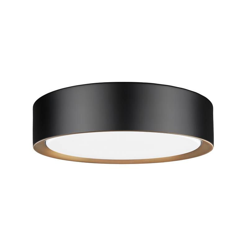 Kawan 1 Light Flush Mount in Matte Black + Modern Gold