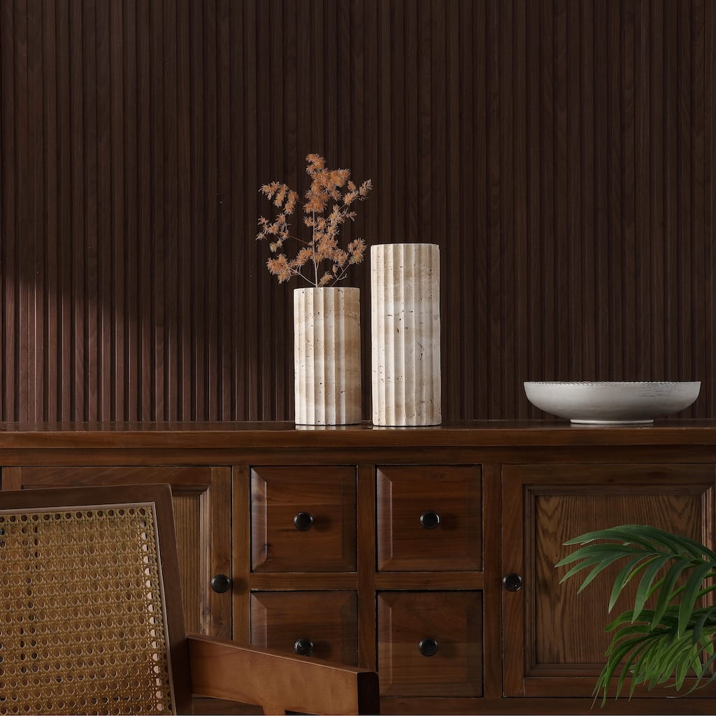 SAFAVIEH Home Teroi Sand Travertine Vase Set of 2