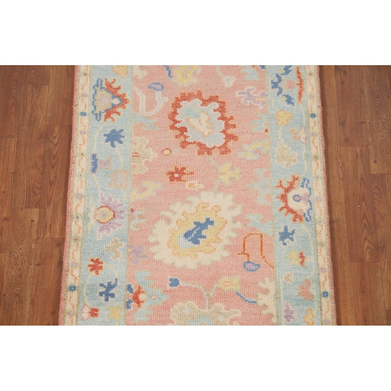 Oushak Accent Rug Hand-Knotted Wool Carpet - 2'7" x 5'10"