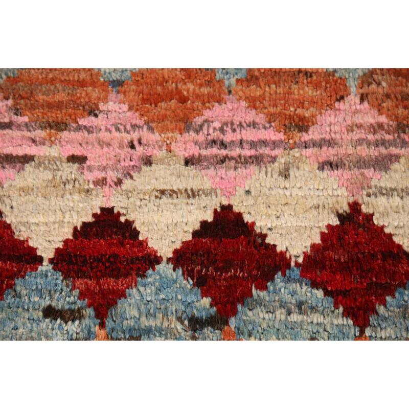 Tribal / Trellis Moroccan Oriental Area Rug Handmade Wool Carpet - 6'7" x 10'4"