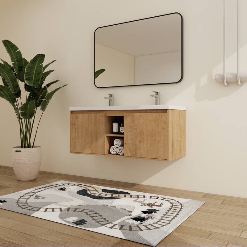 Malwee 48" Floating Bathroom Vanity with Resin Sink