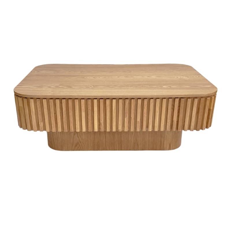 38.6" Modern Fluted Lift-Top Accent Coffee Table with Storage