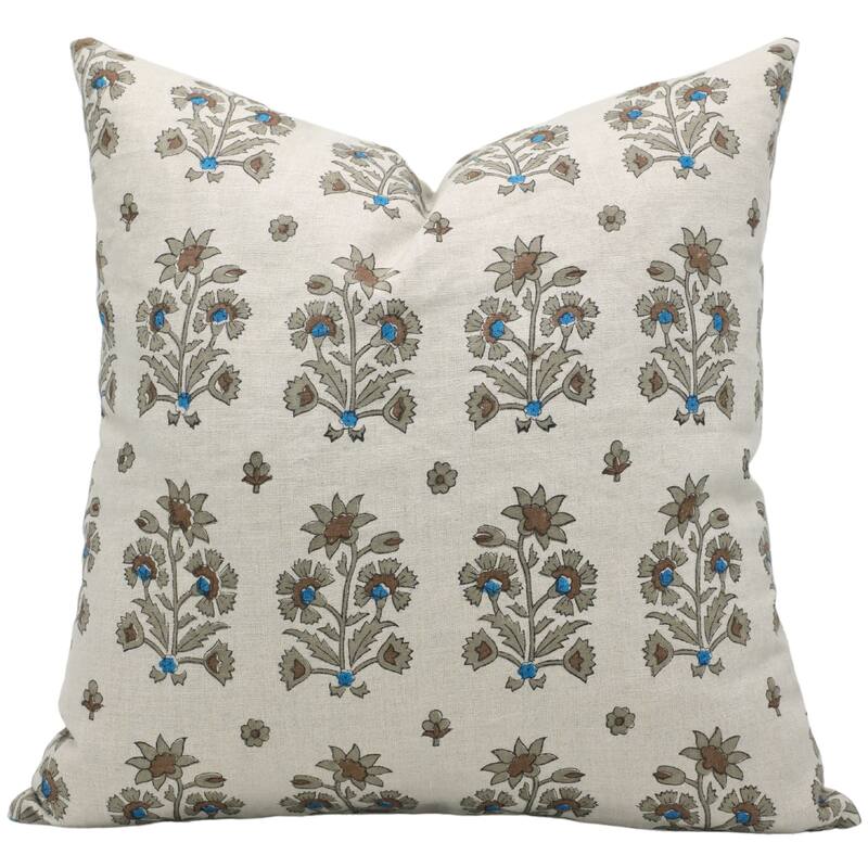 Fabdivine Linen Bohemian Block print pillow Cover - Pillow Covers - 26" x 26"