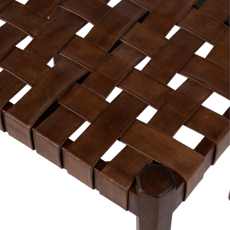 Kerry Leather Woven Stool