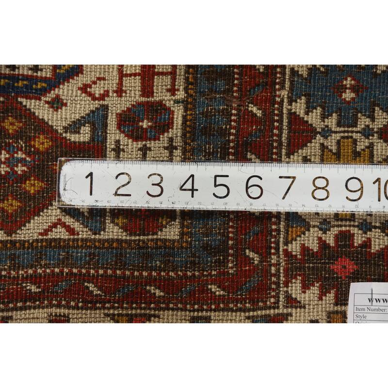 Hand Knotted Oriental 100% Wool Carpet Traditional Tribal Beige & Ivories Kazak Area Rug - 4' 11'' X 3' 4''