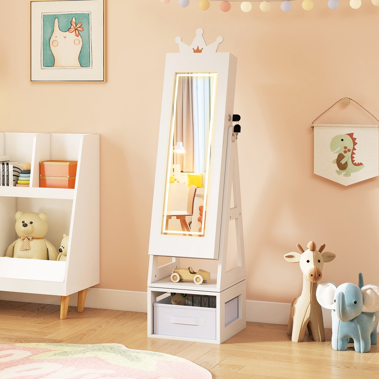 Gymax-Swivel-Kids-Jewelry-