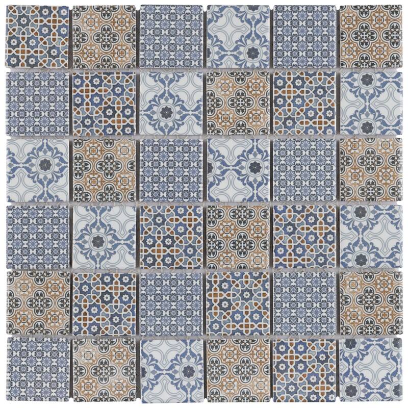 Merola Tile Classico 2" Square Mix 11-3/4" x 11-3/4" Porcelain Floor and Wall Tile
