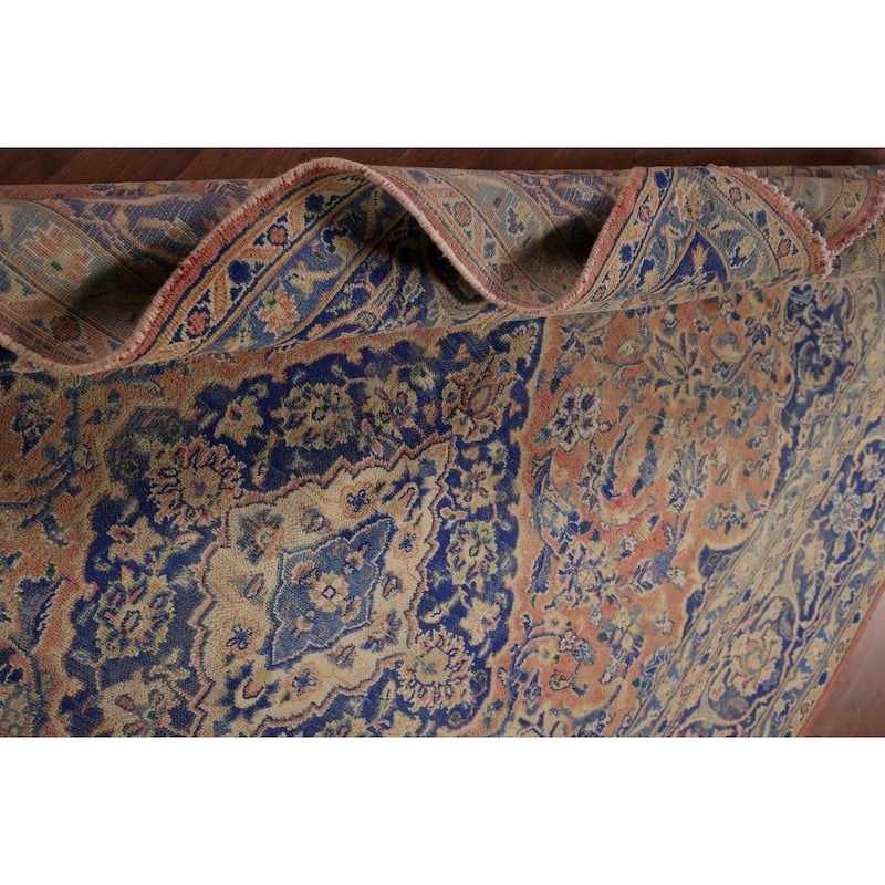 Mashad Vintage Persian Area Rug Hand-Knotted Wool Carpet - 6'6" x 9'8"