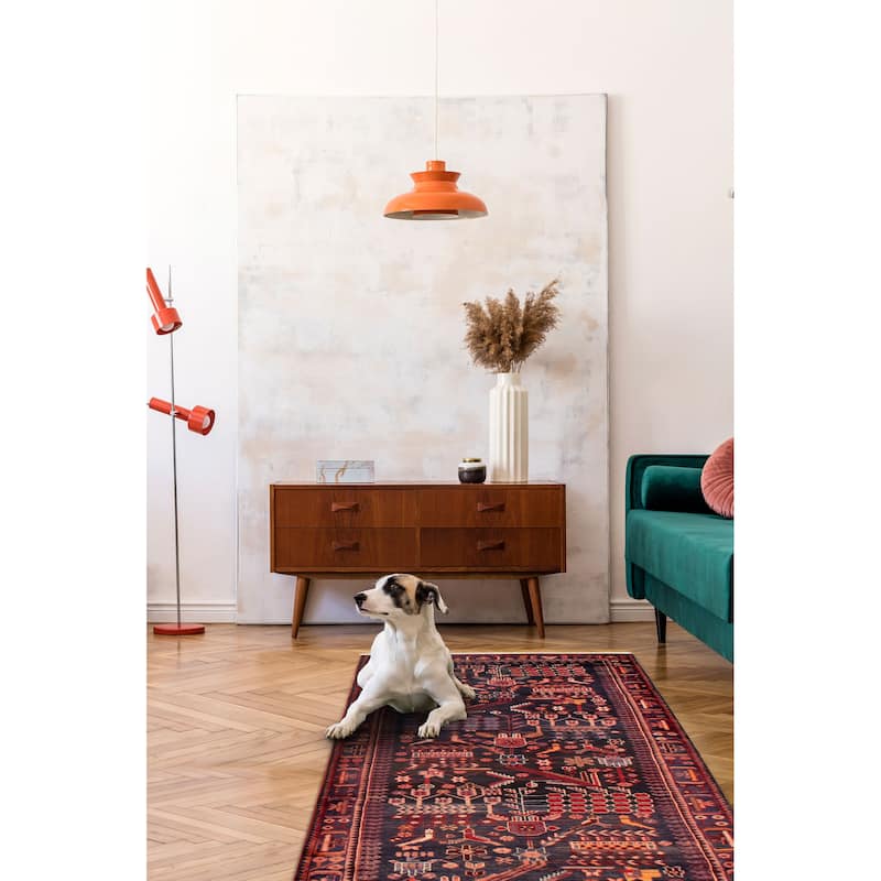 ECARPETGALLERY Hand-knotted Anadol Navy Wool Rug - 3'8 x 9'6