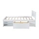 preview thumbnail 10 of 12, Full Size Platform Bed with Storage Drawer and Two Shelves, No Box Spring Needed, Sturdy MDF Construction