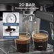 preview thumbnail 3 of 6, 20 BAR Semi-Automatic Espresso Machine with Built-in Grinder Milk Steamer