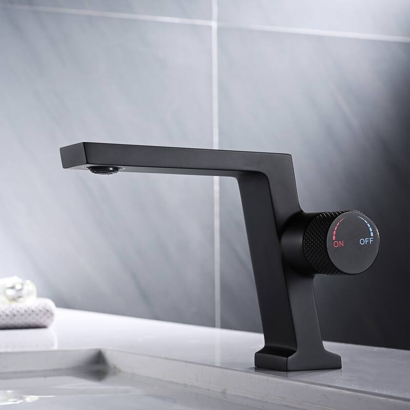 5.63"H Solid Brass Single Handle Single Hole Bathroom Sink Faucet