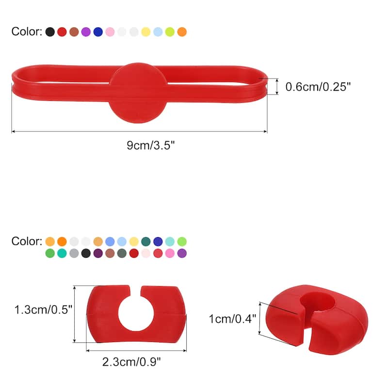 48Pcs Wine Glass Markers Silicone Drink Marker Wine Glass Charm Markers - Red - 9 CM - Red - 9 CM