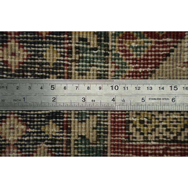 Hand Knotted Oriental 100% Wool Carpet Traditional Tribal Red Tabriz Runner Rug - 14' 6'' X 3' 7''