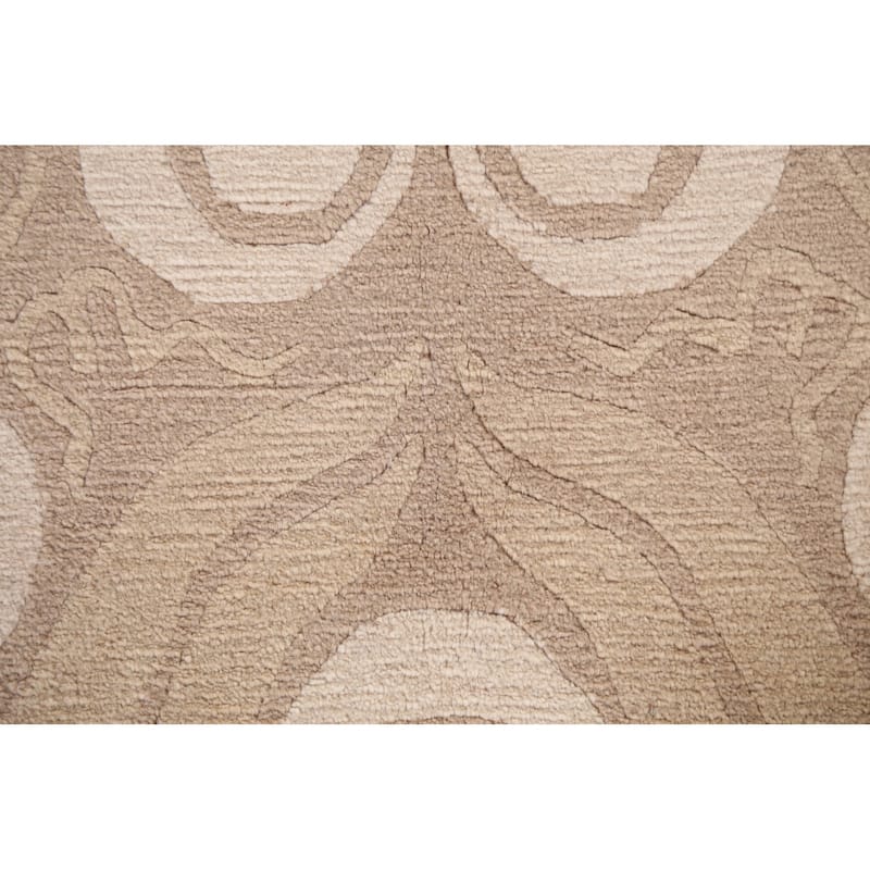Vegetable Dye Nepalese Abstract Oriental Area Rug Handmade Wool Carpet - 6'3" x 9'4"