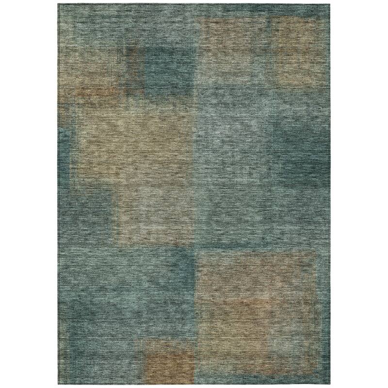 HomeRoots Abstract Transitional Rectangle Outdoor Rug
