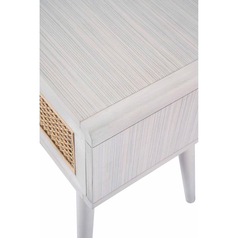 Cambria Wood and Cane End Table