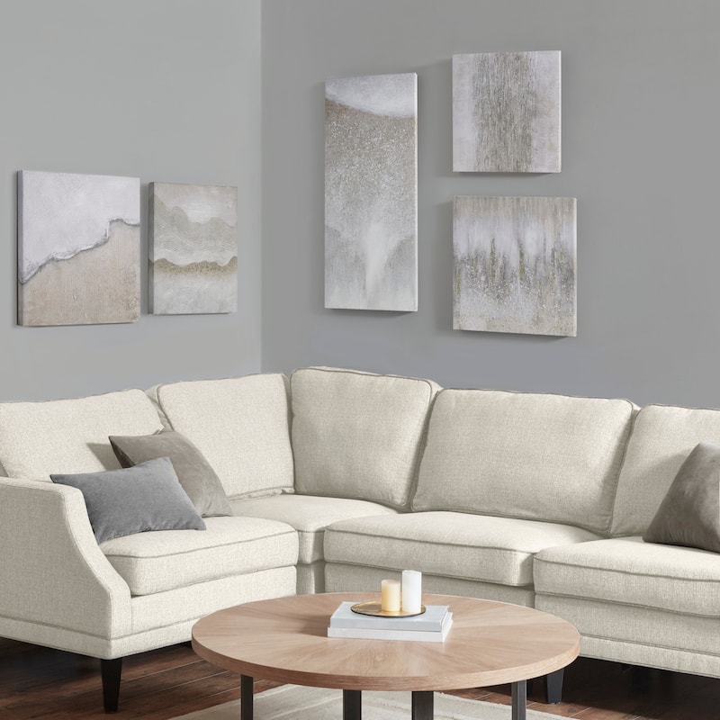 Madison Park Natural Essence Hand Embellished Abstract 5-piece Gallery Canvas Wall Art Set
