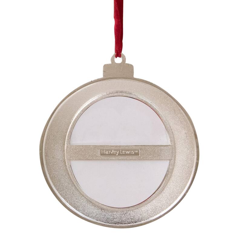 3.25" Silver-Plated Photo Frame Christmas Ornament with European Crystals