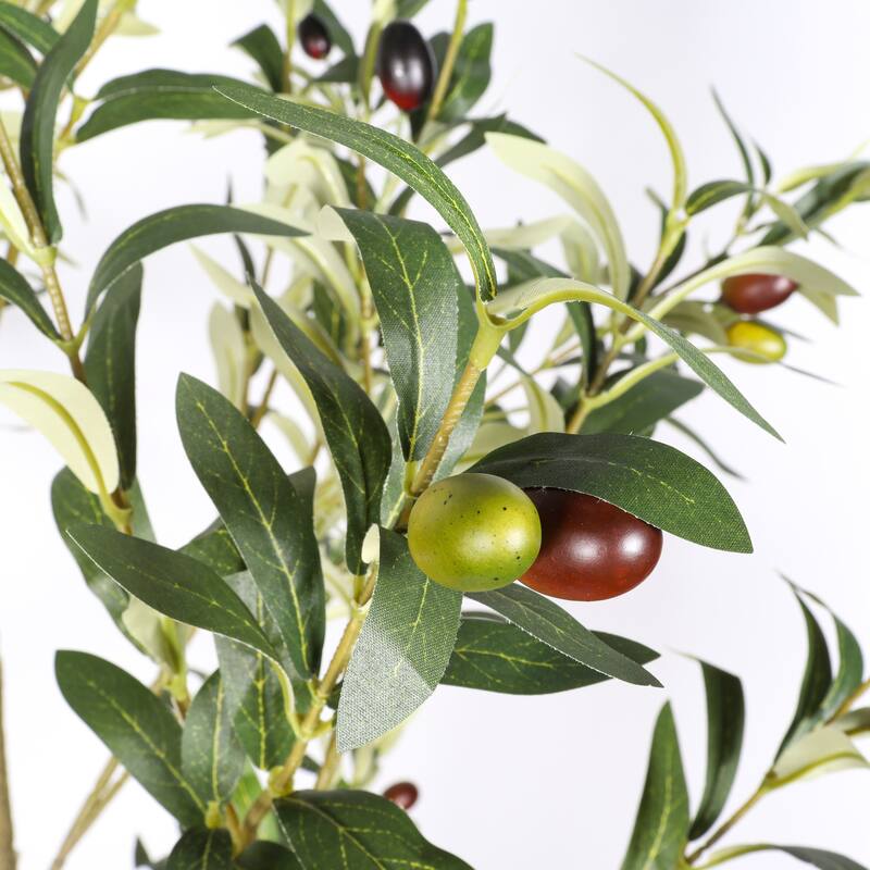 5" Artificial Olive Tree in Black Plastic Pot, 1pc/set